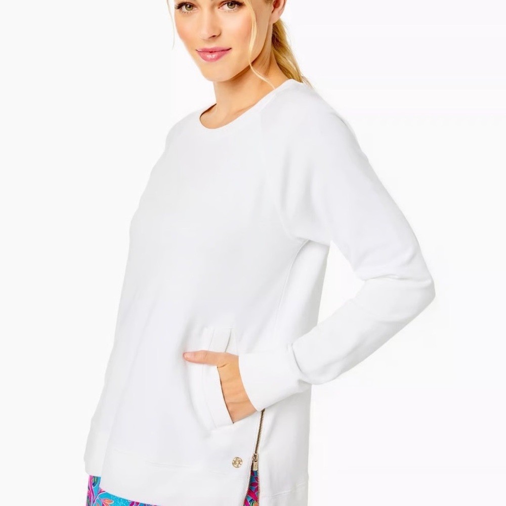 EUC Lilly Pulitzer Beachcomber pullover White XL - Picture 2 of 10